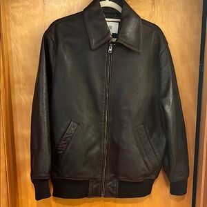 Women’s oversized leather bomber
